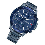Tommy Hilfiger Bank Quartz Blue Dial Blue Steel Strap Watch for Men - 1791720 Authentic Buy Shop Now
