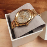 Michael Kors Janelle Quartz Gold Dial Gold Steel Strap Watch For Women - MK7088 Authentic Buy Shop Now