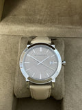 Burberry The City Silver Dial Beige Leather Strap Unisex Watch - BU9010 Authentic Buy Shop Now