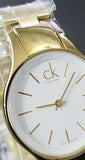Calvin Klein Simplicity White Dial Gold Steel Strap Watch for Women - K4323212 Authentic Buy Shop Now