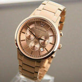 Emporio Armani Classic Rose Gold Chronograph Steel Strap Watch For Men - AR2452 Authentic Buy Shop Now