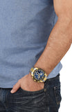 Versace V-Ray Chronograph Quartz Blue Dial Two Tone Steel Strap Watch For Men - VE2I01021 Authentic Buy Shop Now