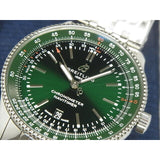Breitling Navitimer Automatic 41mm Green Dial Silver Steel Strap Watch for Men - A17326361L1A1 Authentic Buy Shop Now