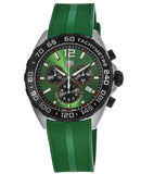 Tag Heuer Formula 1 Chronograph Green Dial Green Rubber Strap Watch for Men - CAZ101AP.FT8056 Authentic Buy Shop Now