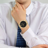 Emporio Armani Classic Chronograph Black Dial Gold Steel Strap Watch For Men - AR1893 Authentic Buy Shop Now