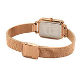 Daniel Wellington Quadro Melrose White Dial Gold Mesh Strap Watch For Women - DW00100431 Authentic Buy Shop Now