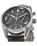 Tag Heuer Carrera Chronograph Grey Dial Brown Leather Strap Watch for Men - CBN2012.FC6483 Authentic Buy Shop Now