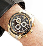 Versace V-Ray Chronograph Black Dial Two Tone Steel Strap Watch For Men - VE2I00421 Authentic Buy Shop Now