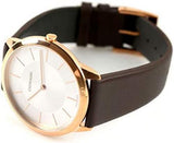 Calvin Klein Minimal White Dial Brown Leather Strap Watch for Men - K3M216G6 Authentic Buy Shop Now