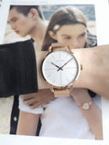 Calvin Klein Even White Dial Rose Gold Mesh Bracelet Watch for Women - K7B21626 Authentic Buy Shop Now