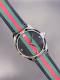 Gucci G Timeless Quartz Black Dial Multicolored Black Leather Strap Watch For Men - YA1264079 Authentic Buy Shop Now