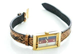Gucci G-Frame Mother of Pearl Dial Brown Leather Snakeskin Strap Watch For Women - YA147402 Authentic Buy Shop Now