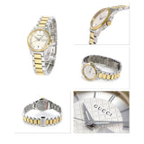 Gucci G Timeless Quartz Silver Dial Two Tone Steel Strap Watch For Women - YA126531 Authentic Buy Shop Now