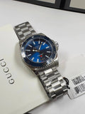 Gucci Dive Quartz Blue Dial Silver Steel Strap Watch For Men - YA136311 Authentic Buy Shop Now