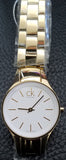 Calvin Klein Simplicity White Dial Gold Steel Strap Watch for Women - K4323212 Authentic Buy Shop Now