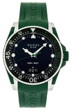 Gucci Dive Black Dial Green Rubber Strap Watch For Men - YA136310 Authentic Buy Shop Now