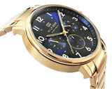 Tommy Hilfiger Daniel Chronograph Blue Dial Gold Steel Strap Watch for Men - 1710384 Authentic Buy Shop Now