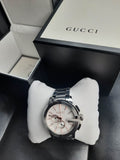 Gucci G Chrono Chronograph Silver Dial Silver Steel Strap Watch For Men - YA101201 Authentic Buy Shop Now