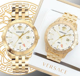 Versace Univers Quartz White Dial Gold Steel Strap Watch for Men - VEBK00518 Authentic Buy Shop Now