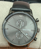 Emporio Armani Classic Grey Dial Grey Leather Strap Watch For Men - AR0388 Authentic Buy Shop Now