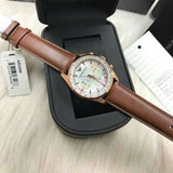 Emporio Armani Sportivo Chronograph White Dial Brown Leather Strap Watch For Men - AR5996 Authentic Buy Shop Now