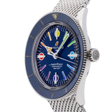 Breitling Superocean Heritage '57 Special Edition II Blue Dial Silver Mesh Bracelet Watch for Men - A103702A1C1A1 Authentic Buy Shop Now