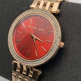 Michael Kors Darci Red DIal Rose Gold Stainless Steel Strap Watch for Women - MK3378 Authentic Buy Shop Now