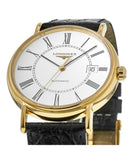 Longines Presence 25.5mm Automatic White Dial Black Leather Strap Watch for Women - L4.921.2.11.2 Authentic Buy Shop Now