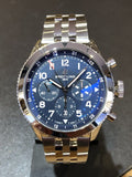 Breitling Super Avi B04 Chronograph GMT 46 Tribute to Vought F4U Corsair Blue Dial Silver Steel Strap Watch for Men - AB04451A1C1A1 Authentic Buy Shop Now
