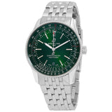 Breitling Navitimer Automatic 41mm Green Dial Silver Steel Strap Watch for Men - A17326361L1A1 Authentic Buy Shop Now