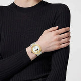 Versace Greca Logo Moonphase Mother of Pearl Dial Two Tone Steel Strap Watch for Women - VE7G00524 Authentic Buy Shop Now