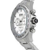 Hugo Boss Ikon Chronograph White Dial Silver Steel Strap Watch for Men - 1512962 Authentic Buy Shop Now