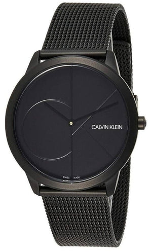 Calvin Klein Minimal Black Dial Black Mesh Bracelet Watch for Men - K3M514B1 Authentic Buy Shop Now
