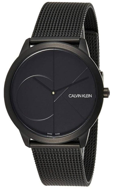 Calvin Klein Minimal Black Dial Black Mesh Bracelet Watch for Men - K3M514B1 Authentic Buy Shop Now