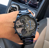 Diesel Daddy 2.0 Chronograph Grey Dial Blue Steel Strap Watch For Men - DZ7414 Authentic Buy Shop Now
