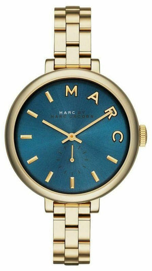 Marc Jacobs Sally Blue Dial Gold Steel Strap Watch for Women - MBM3366 Authentic Buy Shop Now