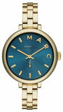 Marc Jacobs Sally Blue Dial Gold Steel Strap Watch for Women - MBM3366 Authentic Buy Shop Now