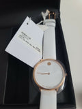 Movado Museum 70th Anniversary Special Edition White Dial White Leather Strap Watch For Women - 0607139 Authentic Buy Shop Now