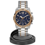 Guess Commander Chronograph Blue Dial Two Tone Steel Strap Watch for Men - GW0056G5 Authentic Buy Shop Now