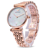 Emporio Armani Gianni T Bar Quartz Mother of Pearl Dial Rose Gold Steel Strap Watch For Women - AR11385 Authentic Buy Shop Now