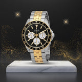 Guess Odyssey Black Dial Two Tone Steel Strap Watch For Men - W1107G6 Authentic Buy Shop Now