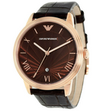 Emporio Armani Classic Quartz Brown Dial Brown Leather Strap Watch For Men - AR1613 Authentic Buy Shop Now