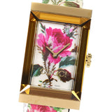 Gucci G-Frame Floral Mother of Pearl Dial White Leather Strap Watch For Women - YA147406 Authentic Buy Shop Now