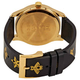 Gucci G Timeless Bee Motif Black Dial Black Leather Strap Watch For Women - YA1264055 Authentic Buy Shop Now