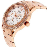 Guess Bedazzle Diamonds Silver Dial Rose Gold Steel Strap Watch For Women - W1097L3 Authentic Buy Shop Now