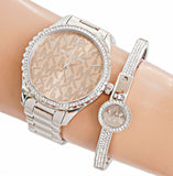 Michael Kors Layton Three Hand Pink Dial Silver Steel Strap Watch For Women - MK7298 Authentic Buy Shop Now
