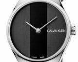 Calvin Klein Rebel Black Grey Dial Black Leather Strap Watch for Women - K8P231C1 Authentic Buy Shop Now