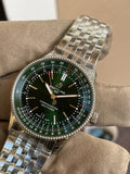 Breitling Navitimer Automatic 41mm Green Dial Silver Steel Strap Watch for Men - A17326361L1A1 Authentic Buy Shop Now