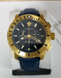 Versace Casual Chronograph Blue Dial Blue Leather Strap Watch for Men - VERG004-18 Authentic Buy Shop Now