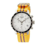 Tissot Quickster Chronograph NBA LA Lakers White Dial Yellow NATO Strap Watch for Men - T095.417.17.037.05 Authentic Buy Shop Now